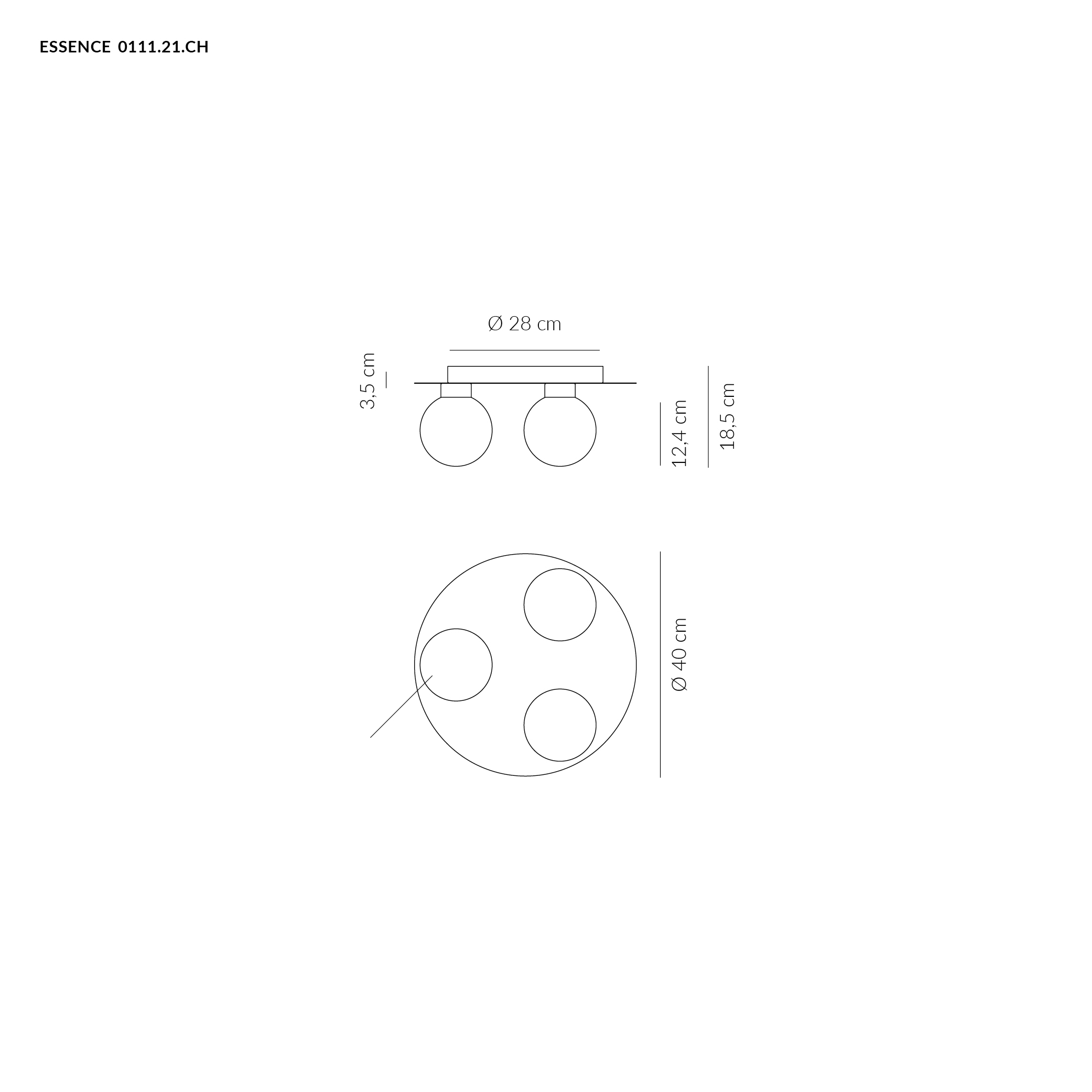 ESSENCE PLAFONIERA 3 LUCI CHAMPAGNE 3X8W 3000K