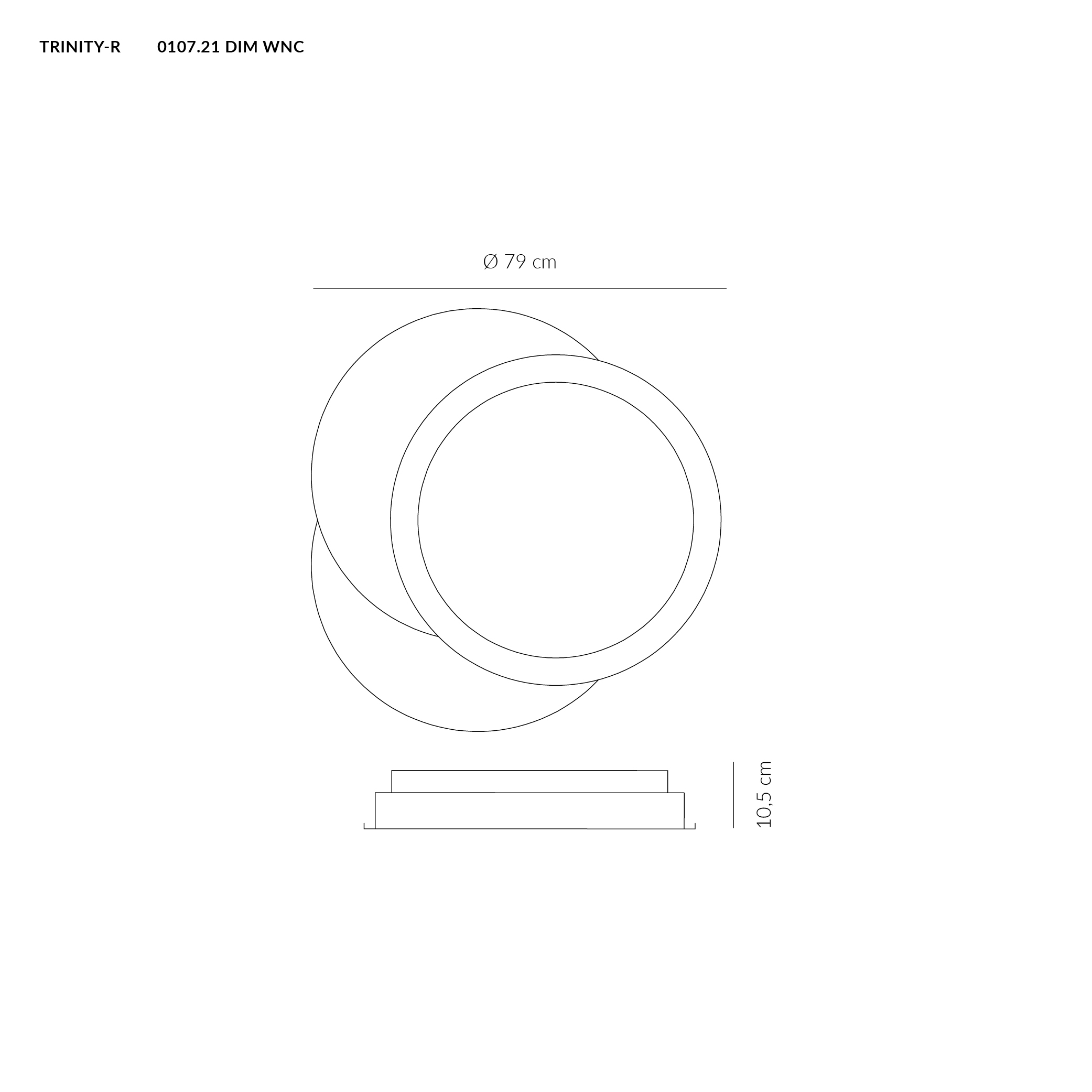 TRINITY-R PLAFONIERA Ø79 BIANCO 110W 3000K-4000K-6000K DIMMERABILE