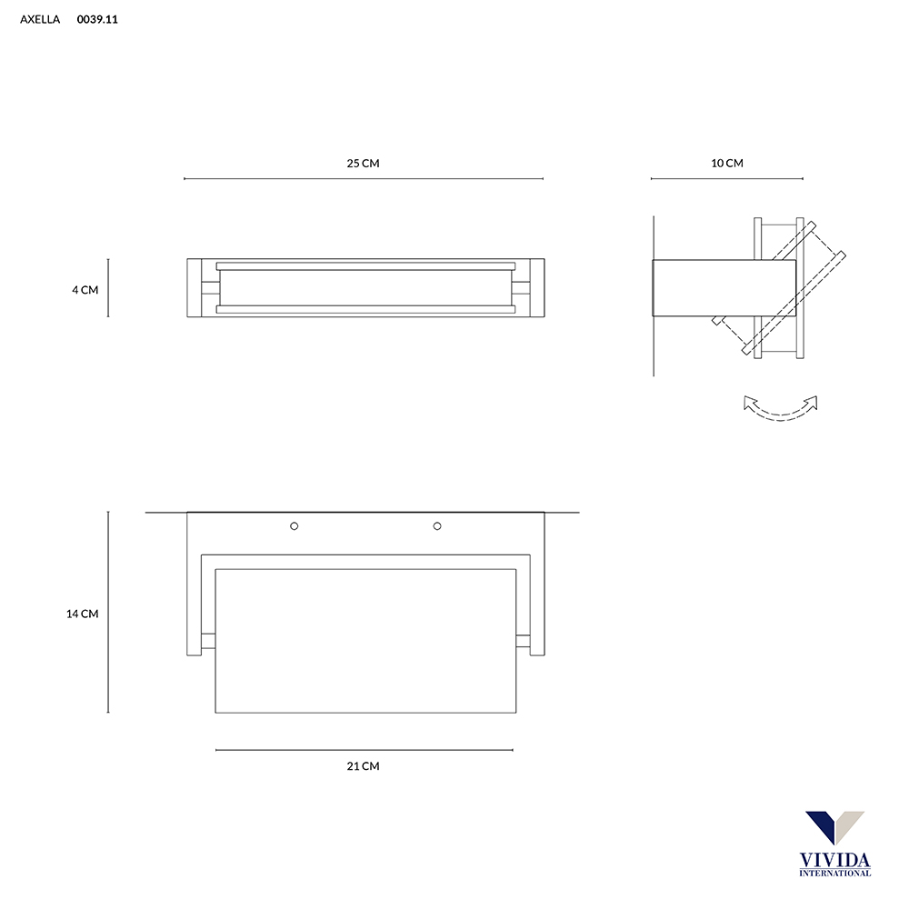 AXELLA APPLIQUE 25CM SABBIA 18W 3000K