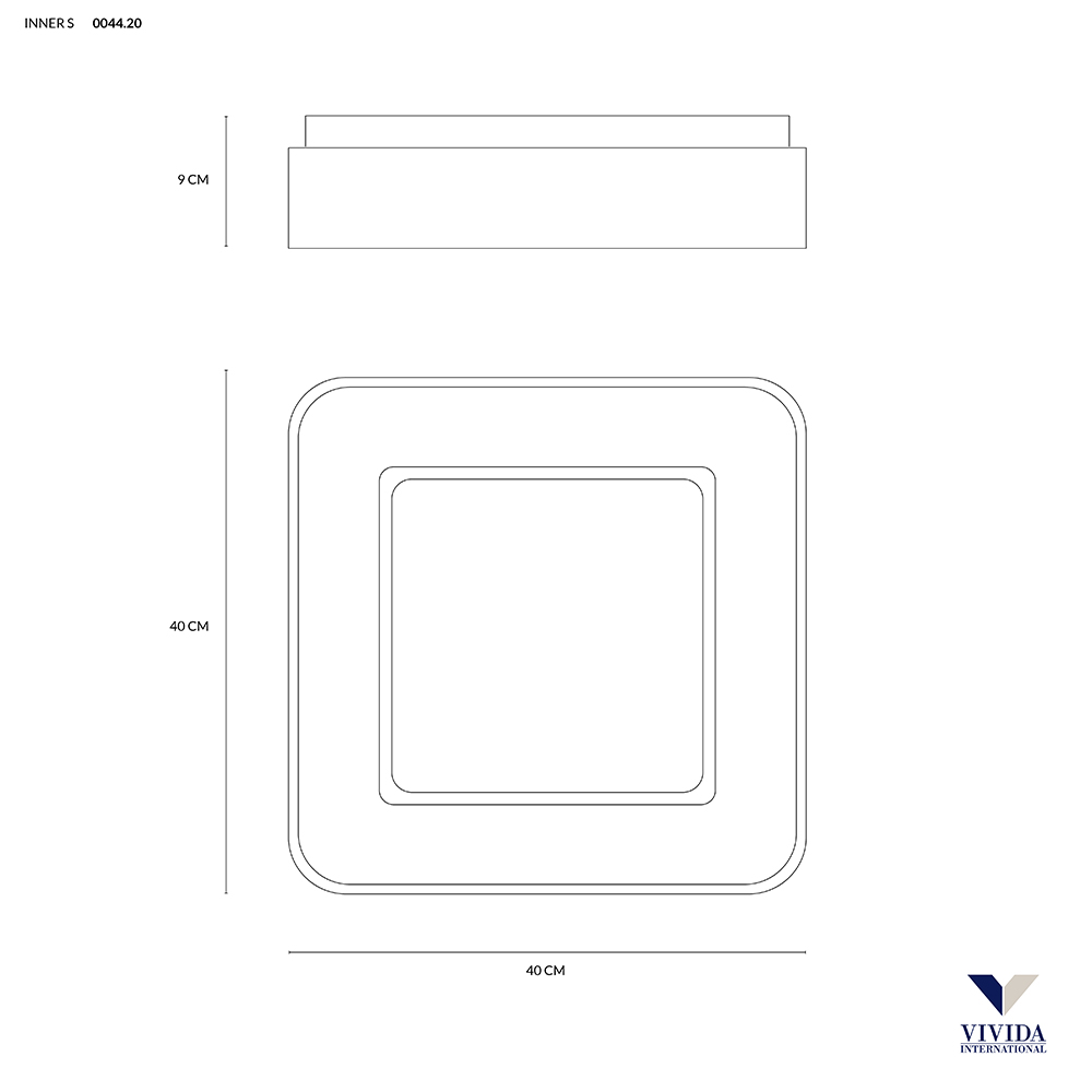 INNER-S PLAFONIERA 40 NERO 32W 3000K-4000K DIMMERABILE