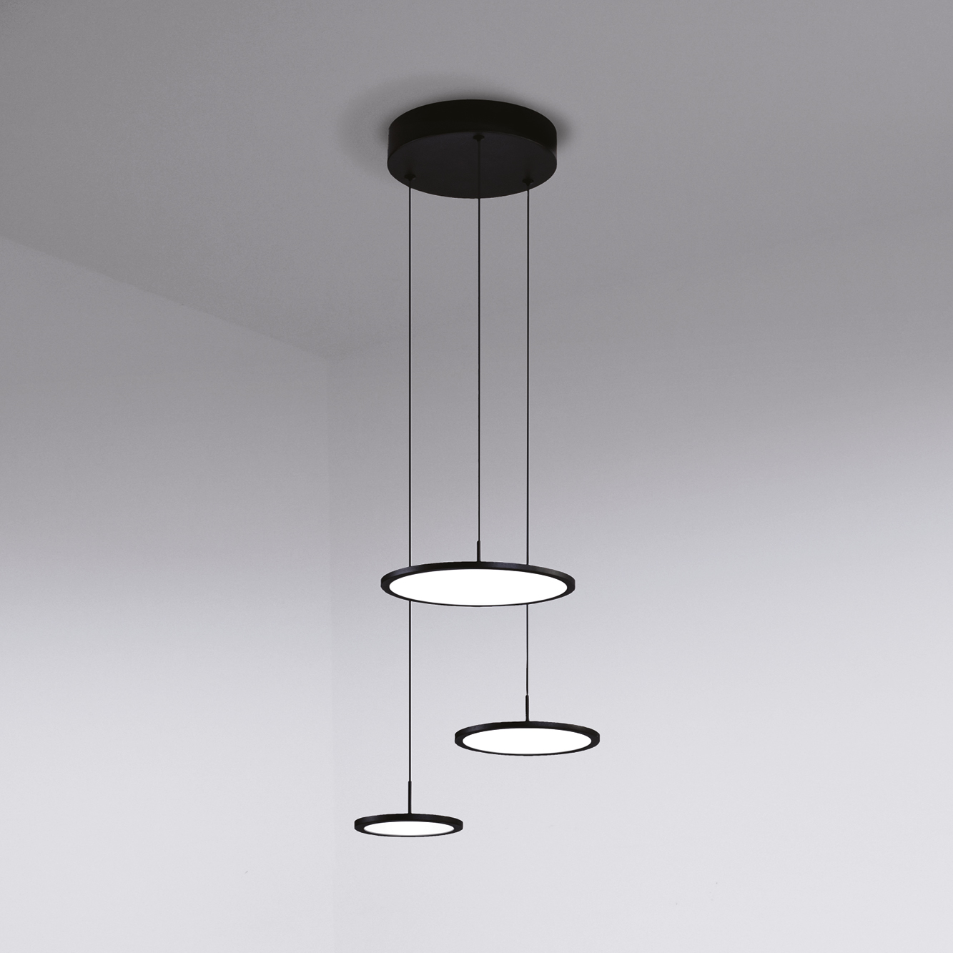 MYSTERY SOSPENSIONE 3 LUCI NERO 45W 3000K-4000K