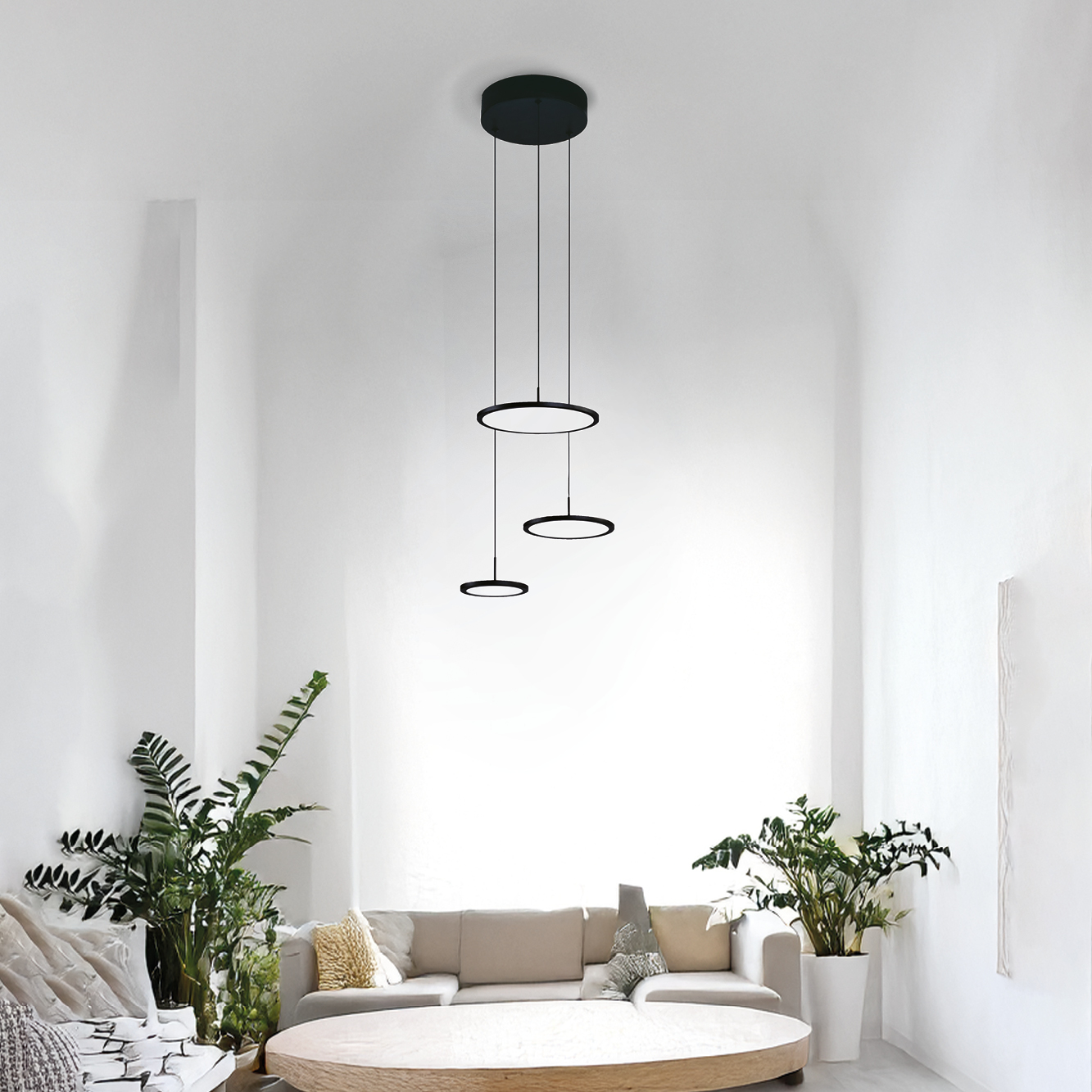 MYSTERY SOSPENSIONE 3 LUCI NERO 45W 3000K-4000K