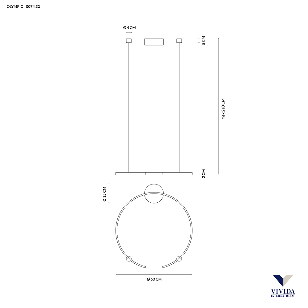 OLYMPIC SOSPENSIONE Ø60 BIANCO 30W 3000K