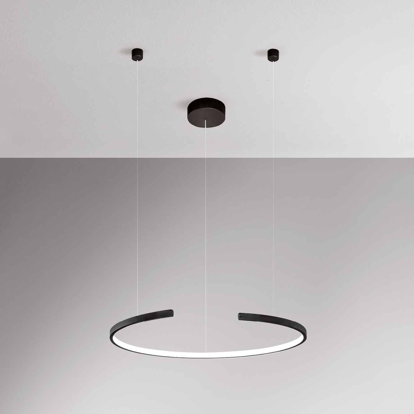 OLYMPIC SOSPENSIONE Ø60 NERO 30W 3000K-4000K