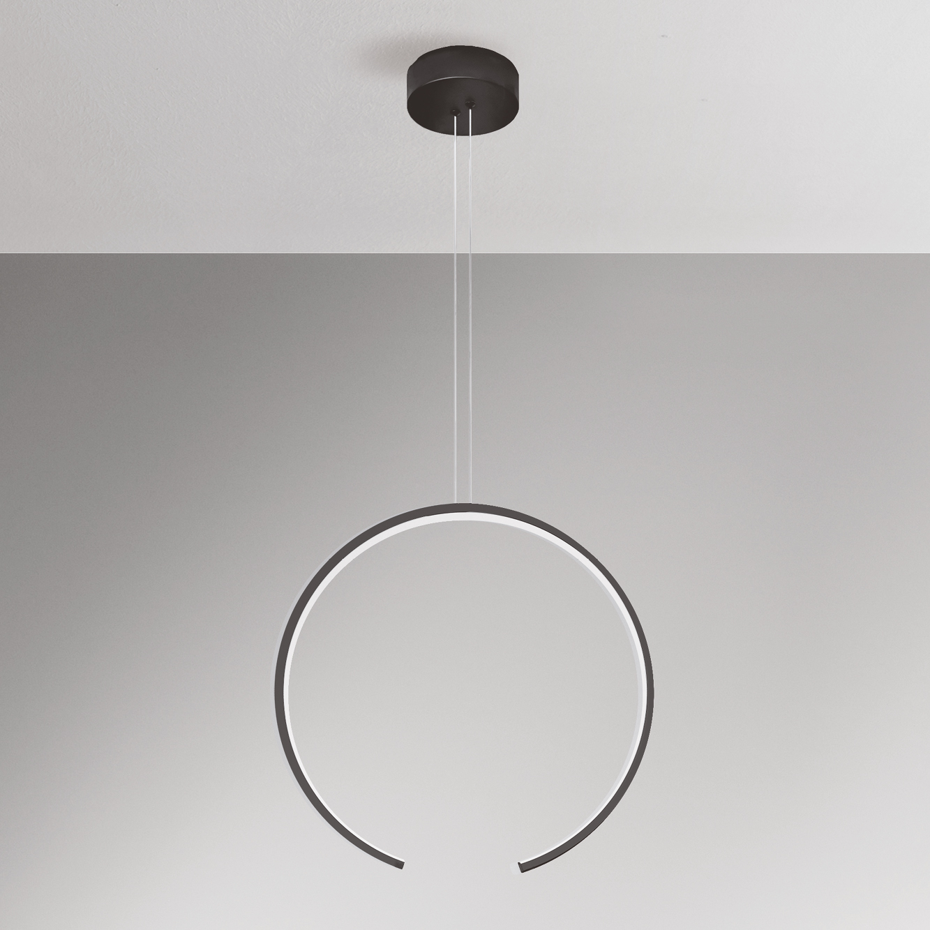 OLYMPIC SOSPENSIONE Ø60 VERTICALE NERO 30W 3000K-4000K