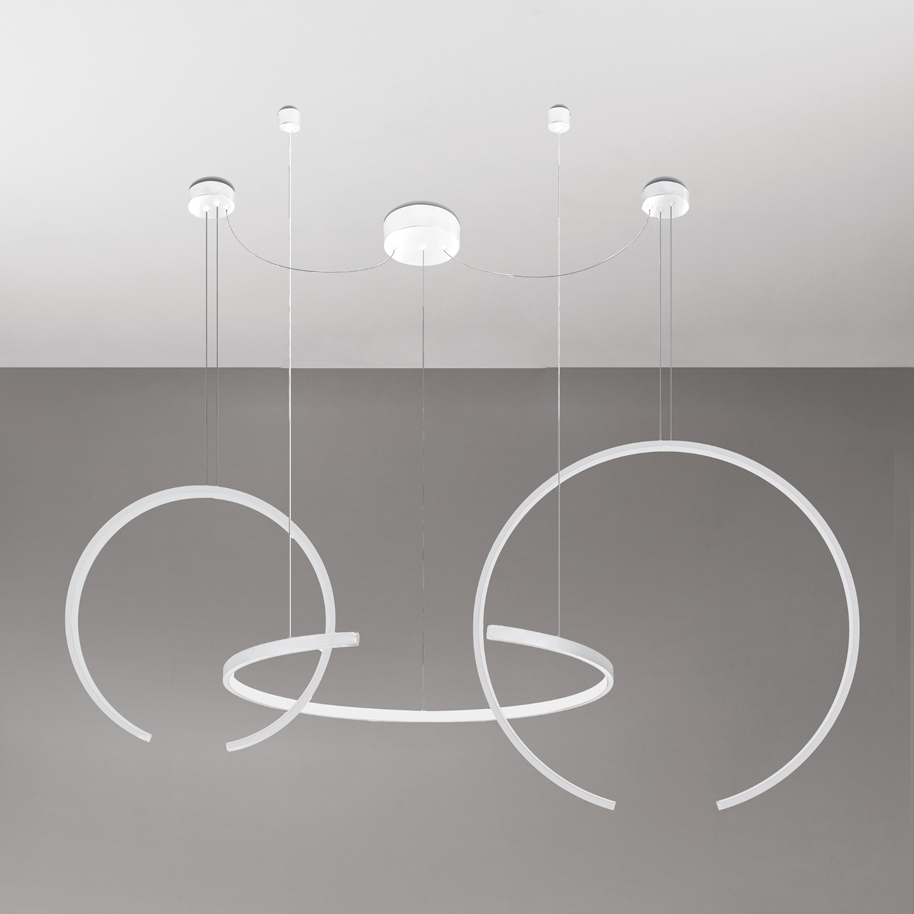 OLYMPIC SOSPENSIONE 3 LUCI BIANCO 80W 3000K-4000K