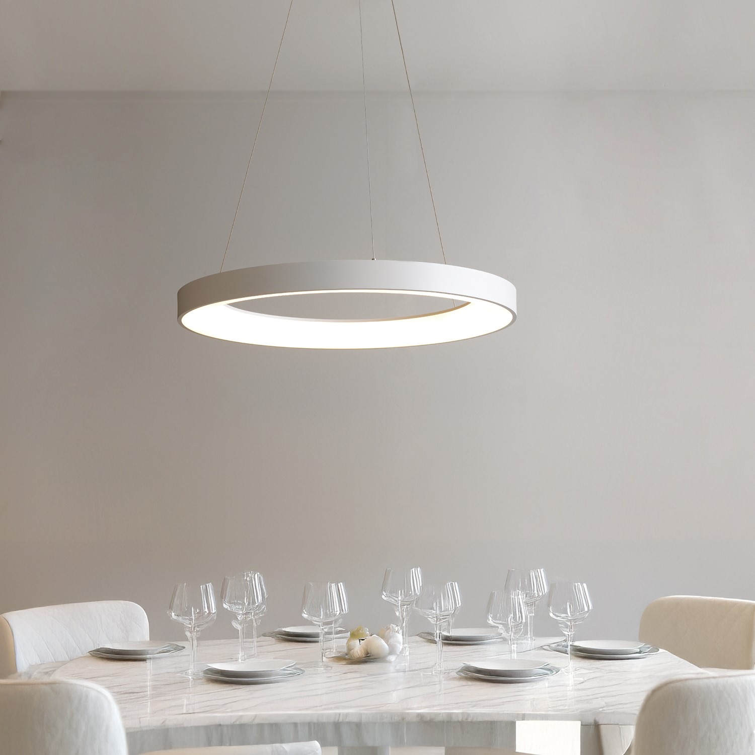 INNER-R SOSPENSIONE Ø80 BIANCO 80W 3000K-4000K DIMMERABILE