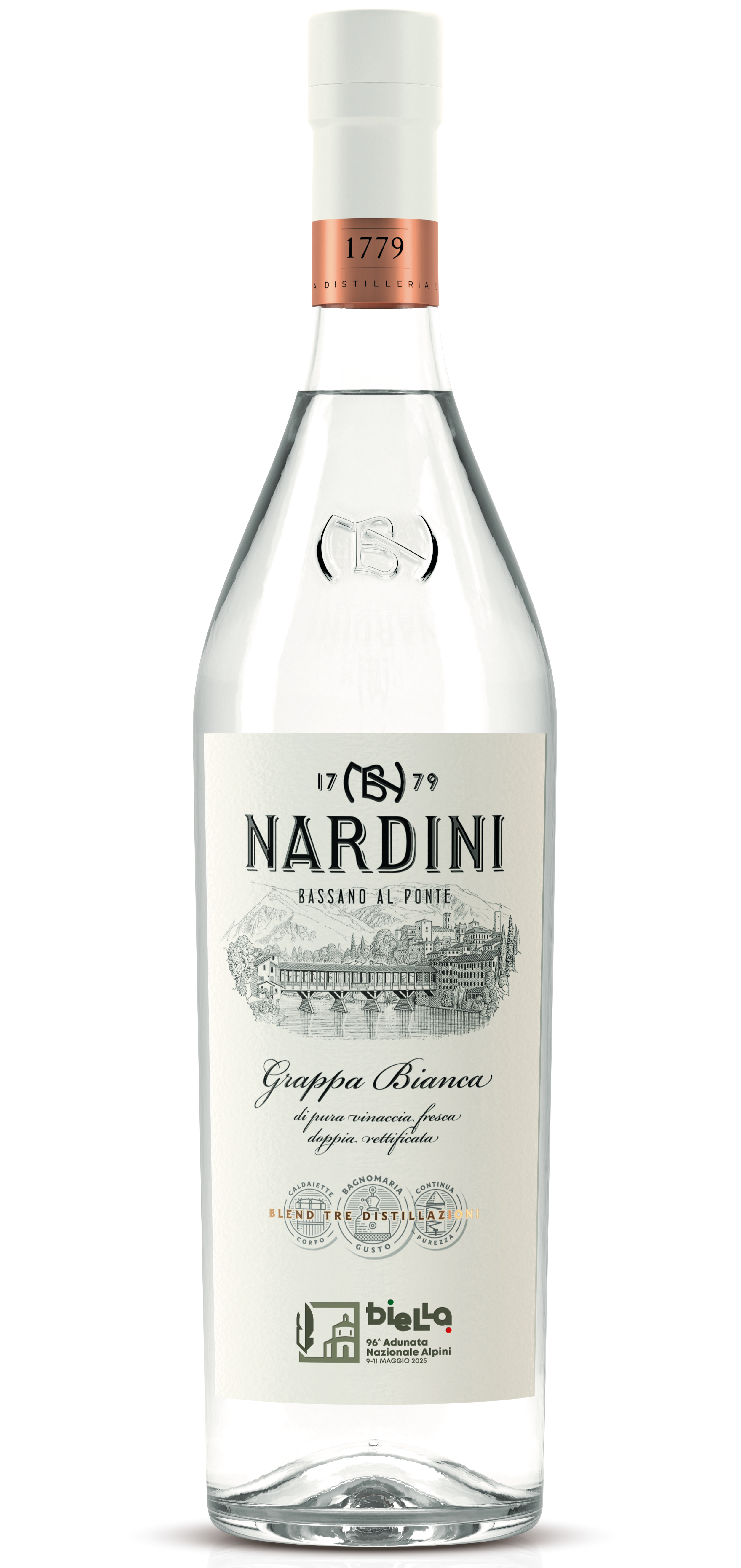 Grappa Bianca Nardini 96^ Adunata Alpini Biella 2025 box