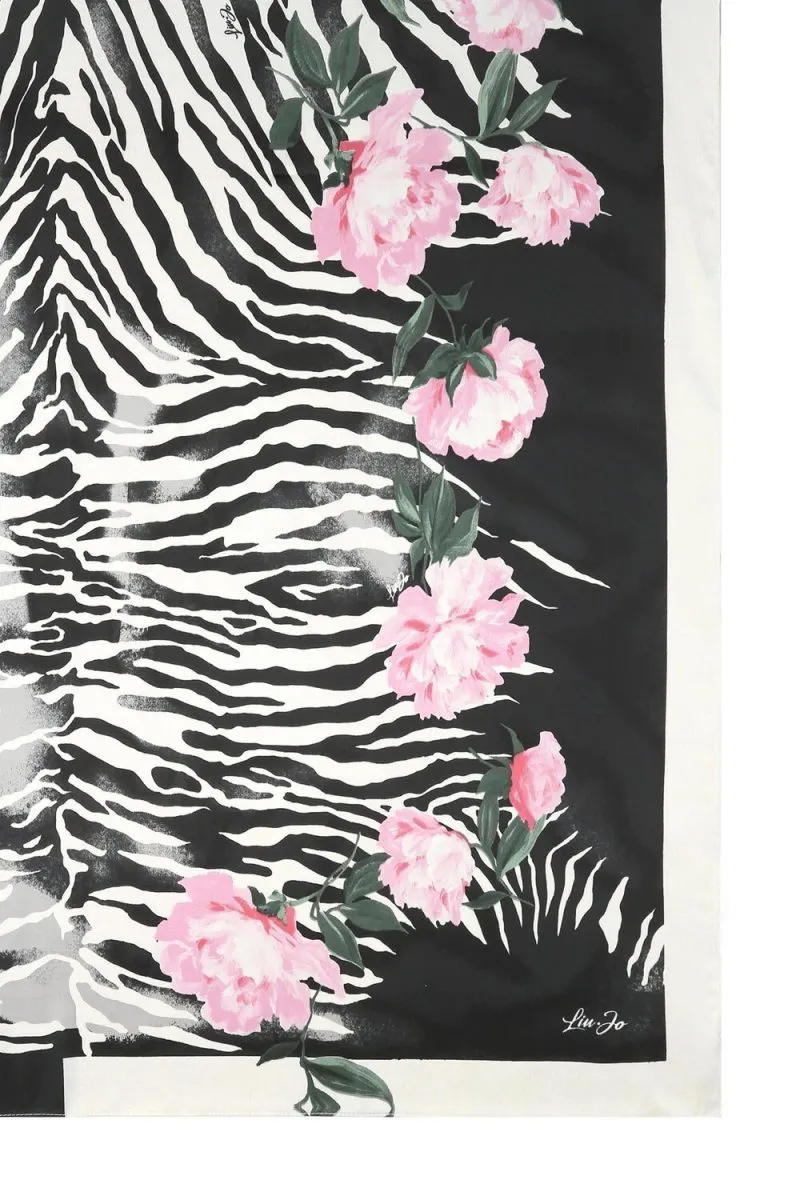 Liu Jo Mix Print Foulard 2F5084 T0300 Nero Zebra