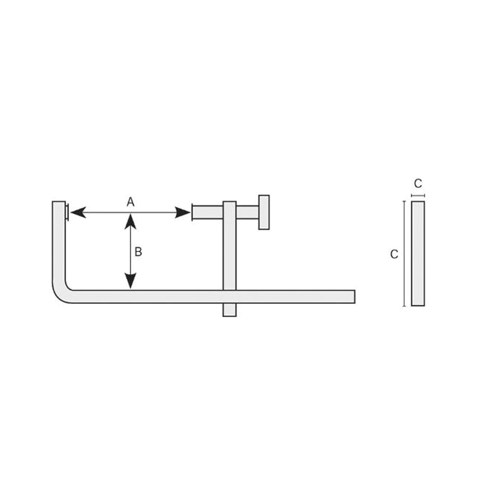 Strettoio in Acciaio – A.600 B.100 C35x7