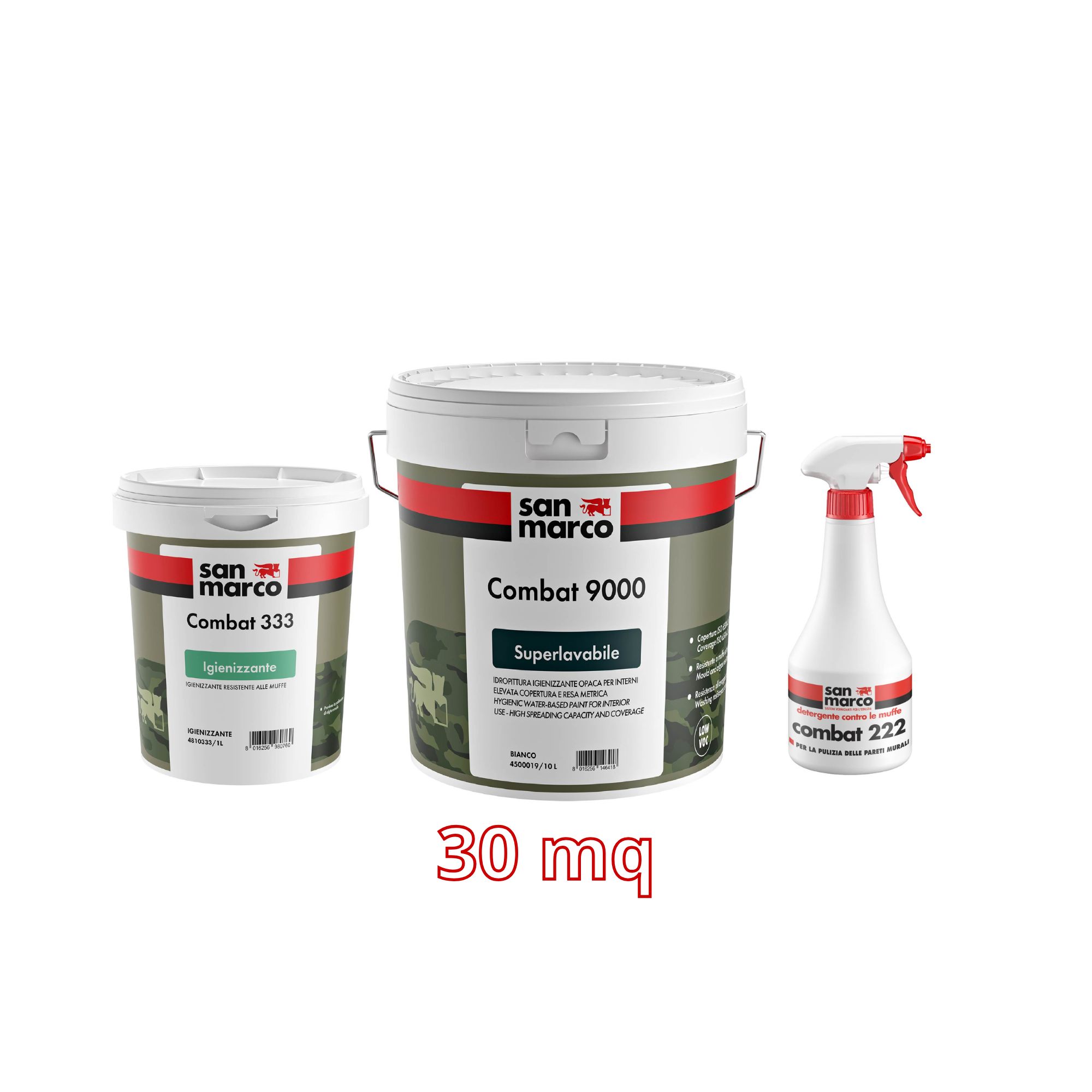 Kit Antimuffa SuperLavabile 30 metri quadri Bianco | San Mar