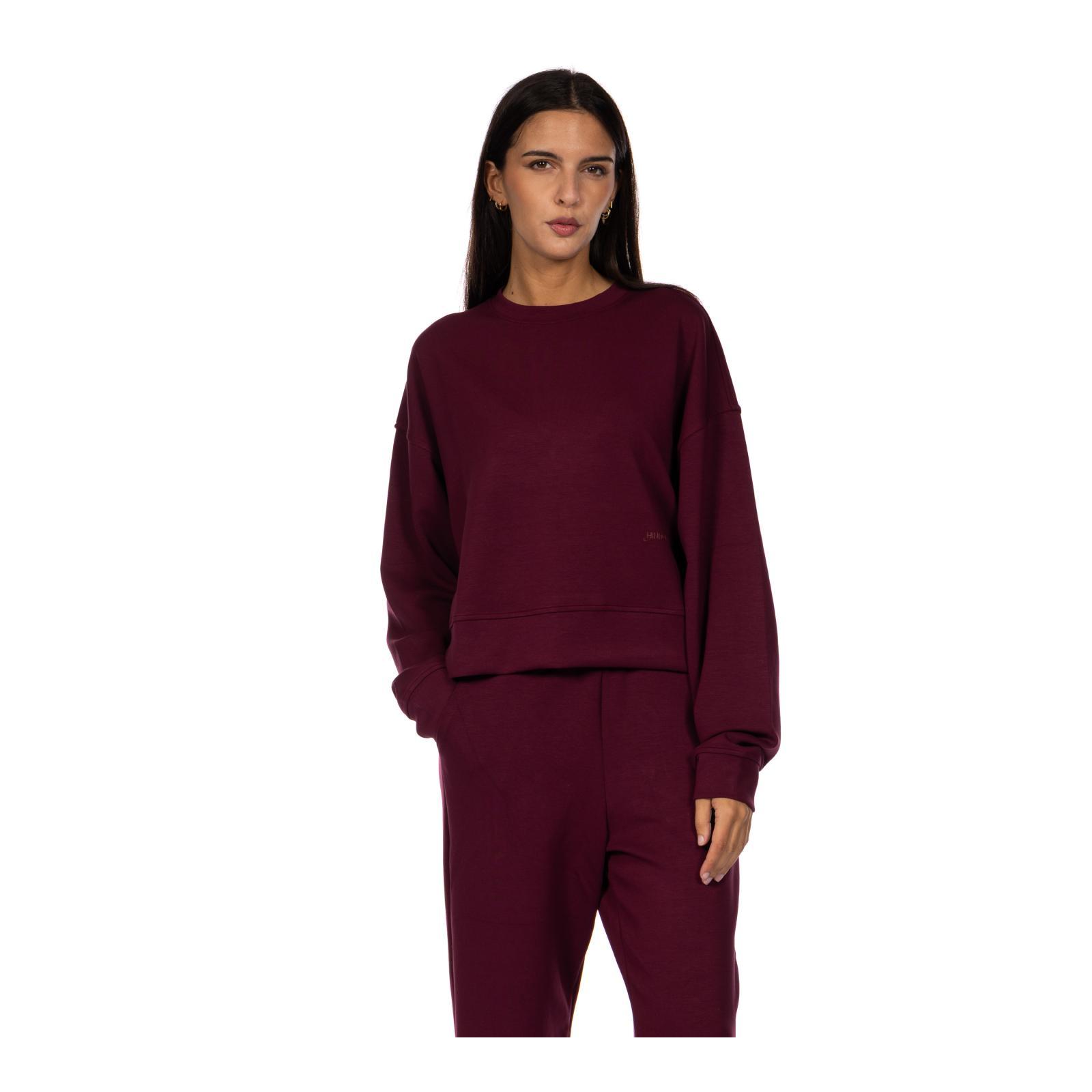 FELPA PARICOLLO CORTA IN VISCOSA bordeaux