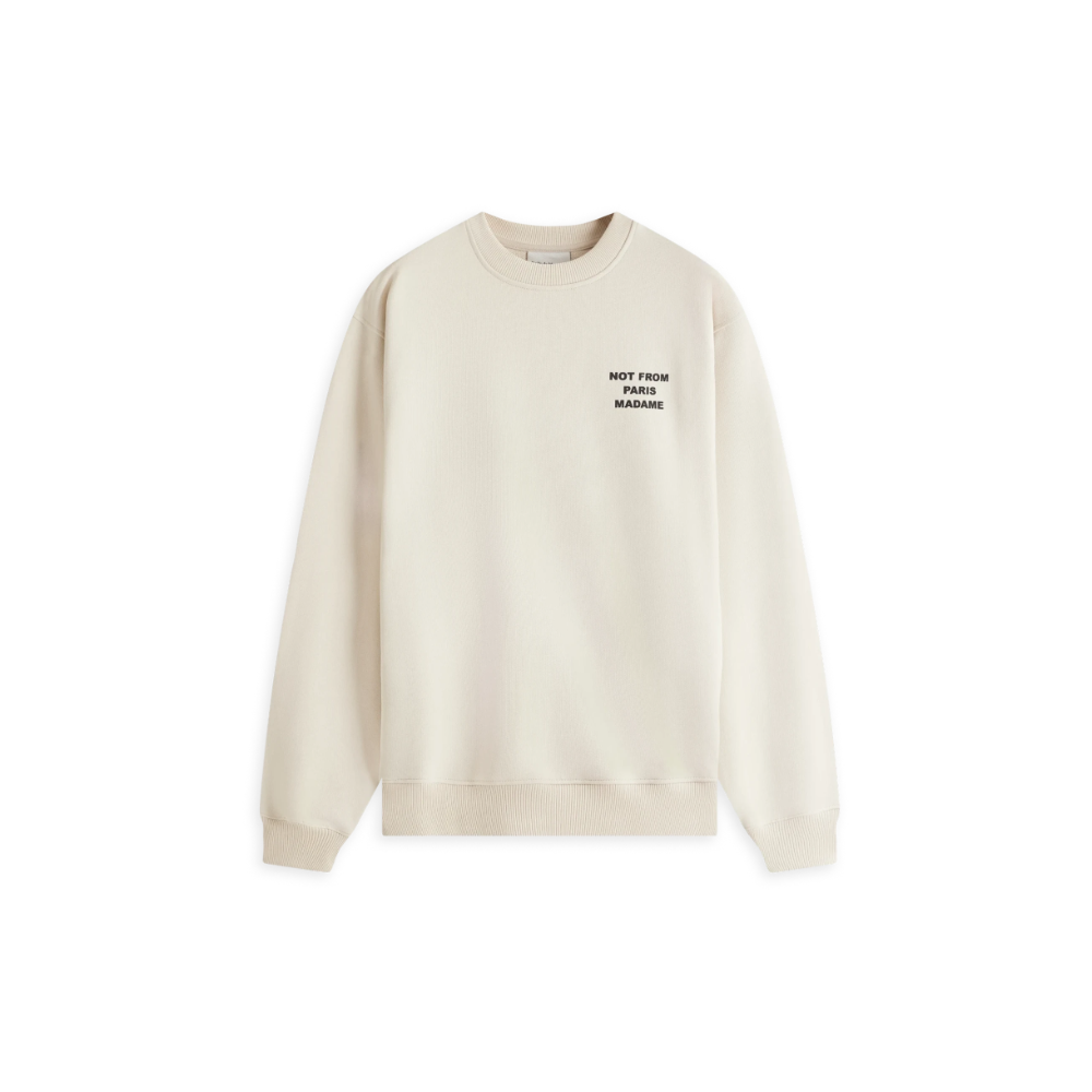 DRÔLE DE MONISEUR Felpa Girocollo Sweatshirt Slogan Cream
