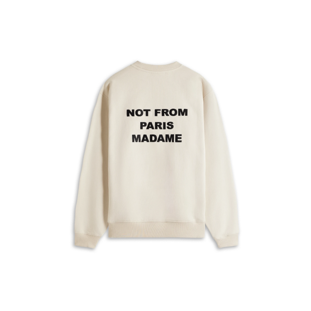 DRÔLE DE MONISEUR Felpa Girocollo Sweatshirt Slogan Cream