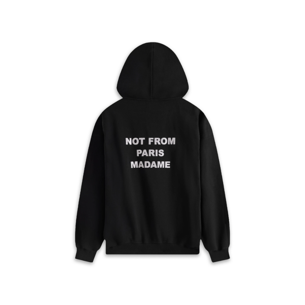 DRÔLE DE MONISEUR Felpa Cappuccio Hoodie Slogan Black 