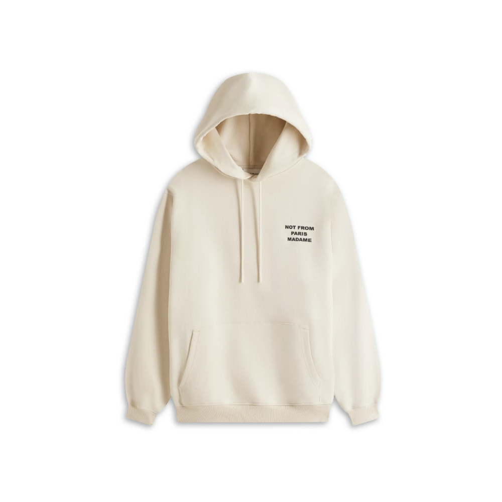 DRÔLE DE MONISEUR Felpa Cappuccio Hoodie Slogan Cream 