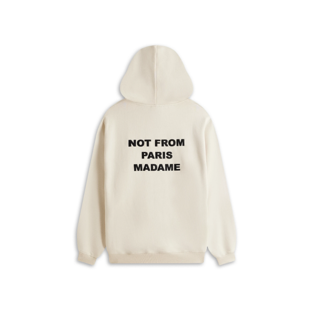 DRÔLE DE MONISEUR Felpa Cappuccio Hoodie Slogan Cream 