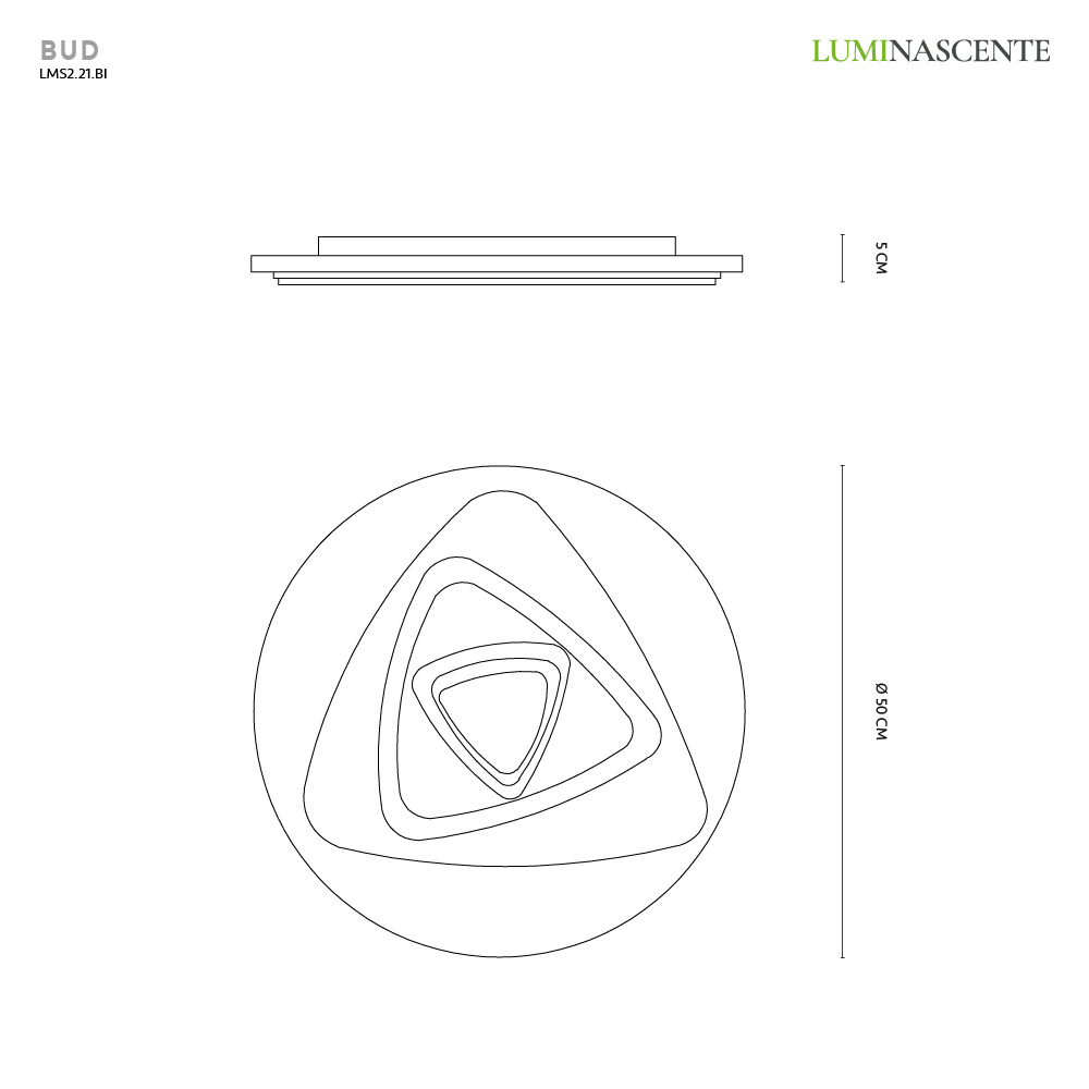 BUD PLAFONIERA Ø50 BIANCO 46W 3000K-4000K