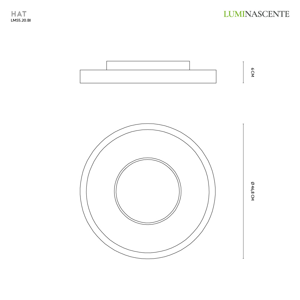 HAT PLAFONIERA BIANCO+NERO 40W 3000K-4000K