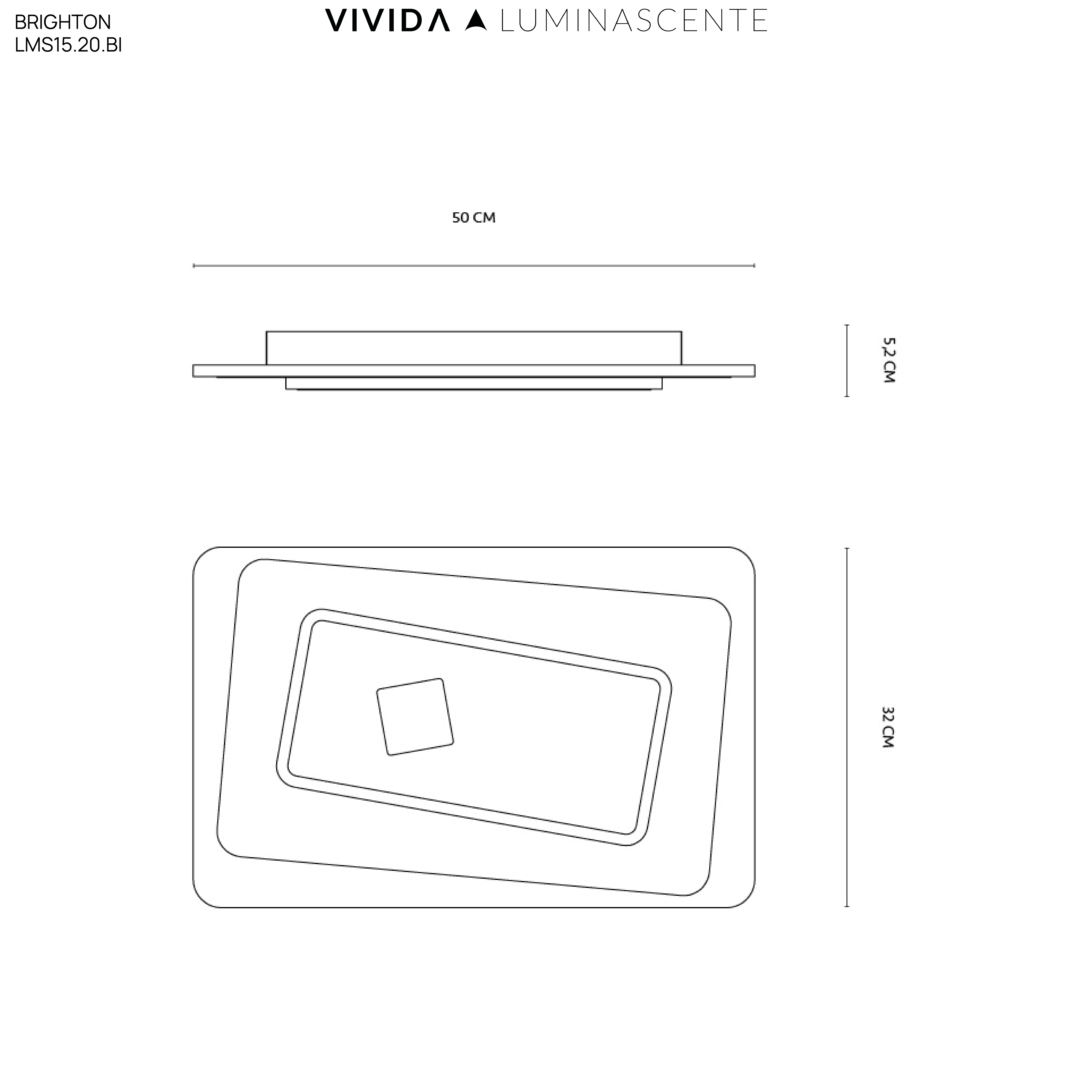 BRIGHTON S PLAFONIERA BIANCO 40W 3000K-4000K