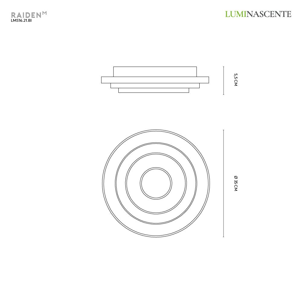 RAIDEN M PLAFONIERA Ø35 BIANCO 28W 3000K-4000K