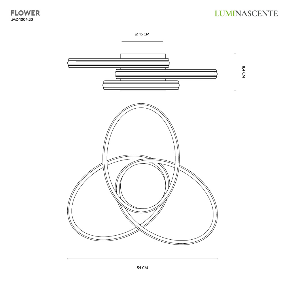 FLOWER PLAFONIERA BIANCO 33W 3000K