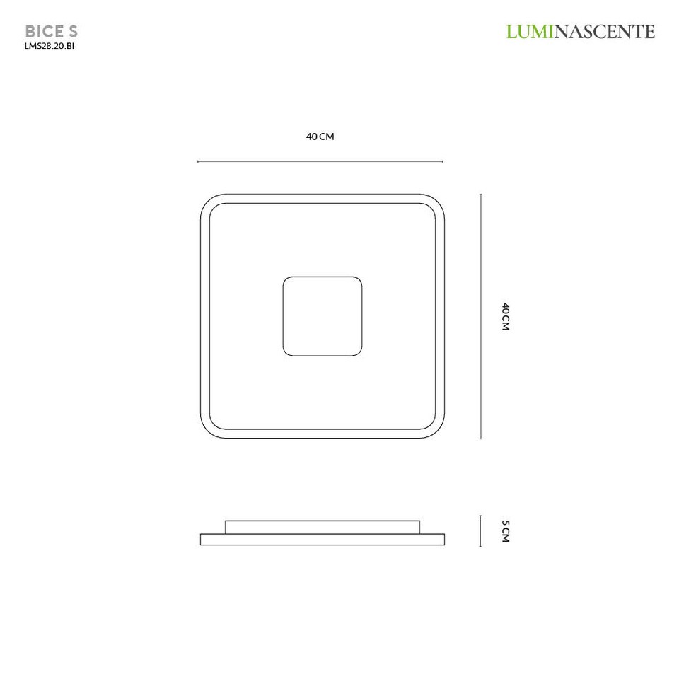 BICE S PLAFONIERA BIANCO 48W 3000K-4000K