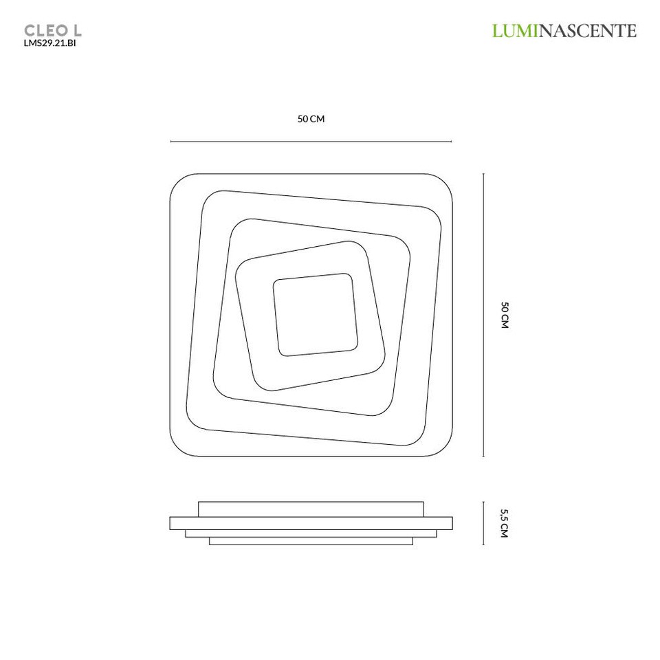 CLEO L PLAFONIERA BIANCO 48W 3000K-4000K