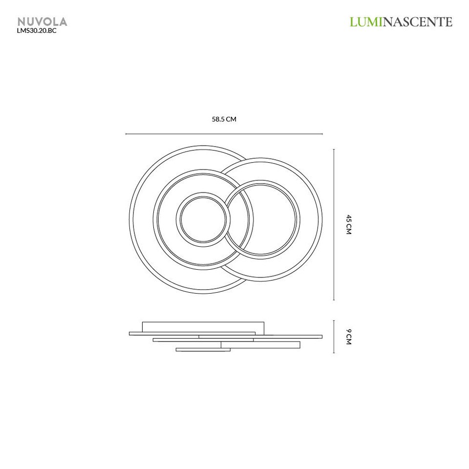 NUVOLA PLAFONIERA BIANCO 40W 3000K-4000K