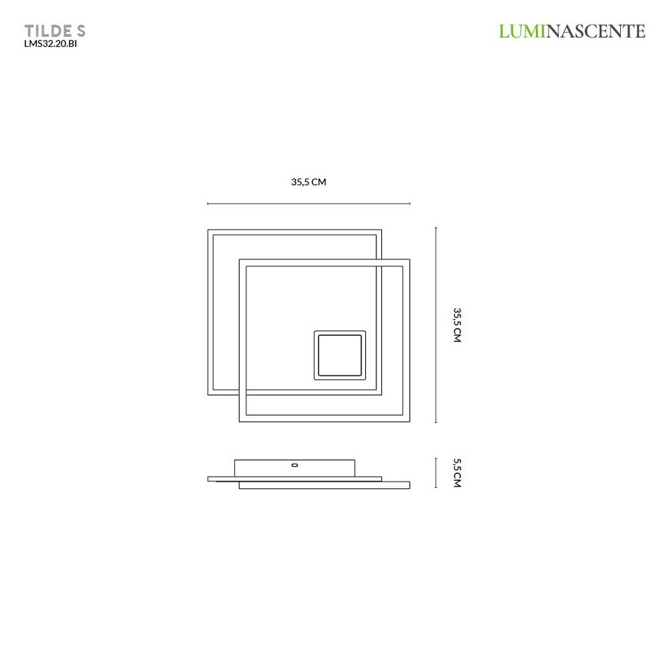 TILDE S PLAFONIERA BIANCO 40W 3000K-4000K
