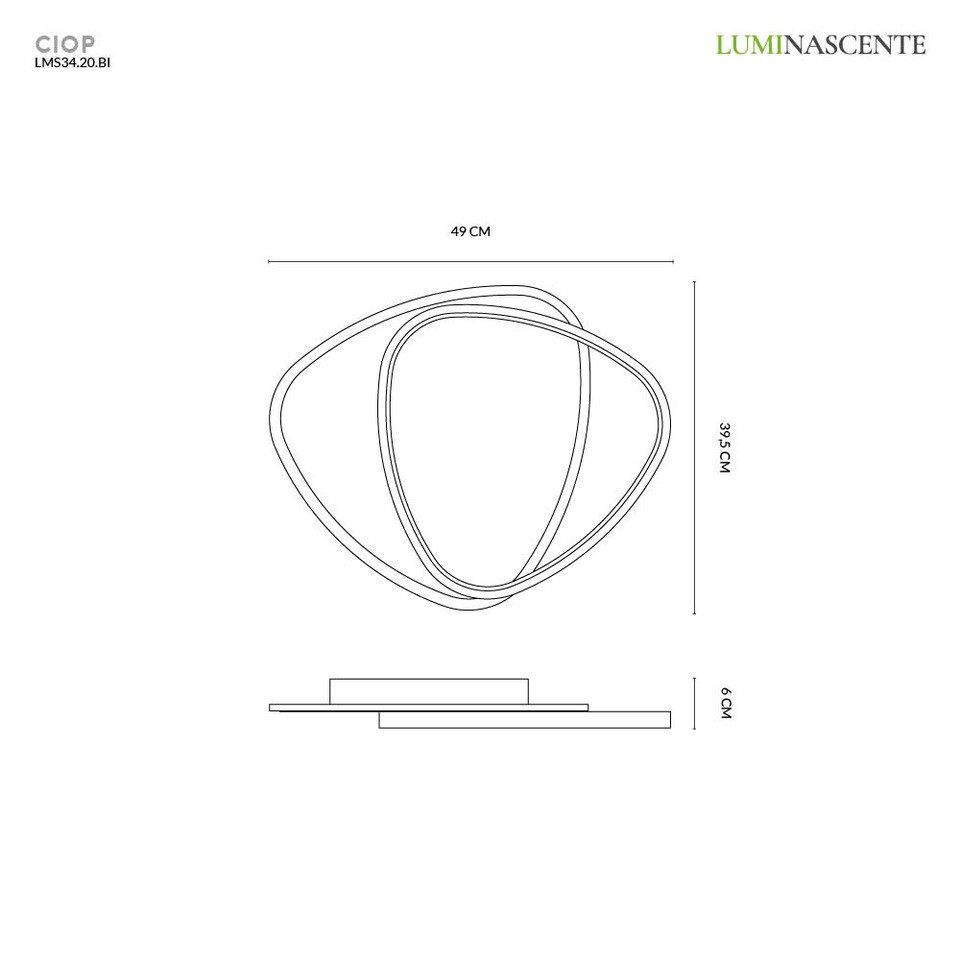CIOP PLAFONIERA BIANCO 36W 3000K-4000K