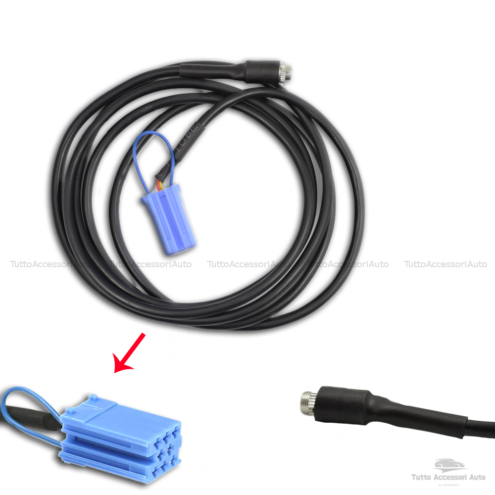Cavo AUX Con Ponticello Per Autoradio Delphi/Bosch – Compatibile Fiat 500, Grande Punto, Lancia Y, Alfa 147