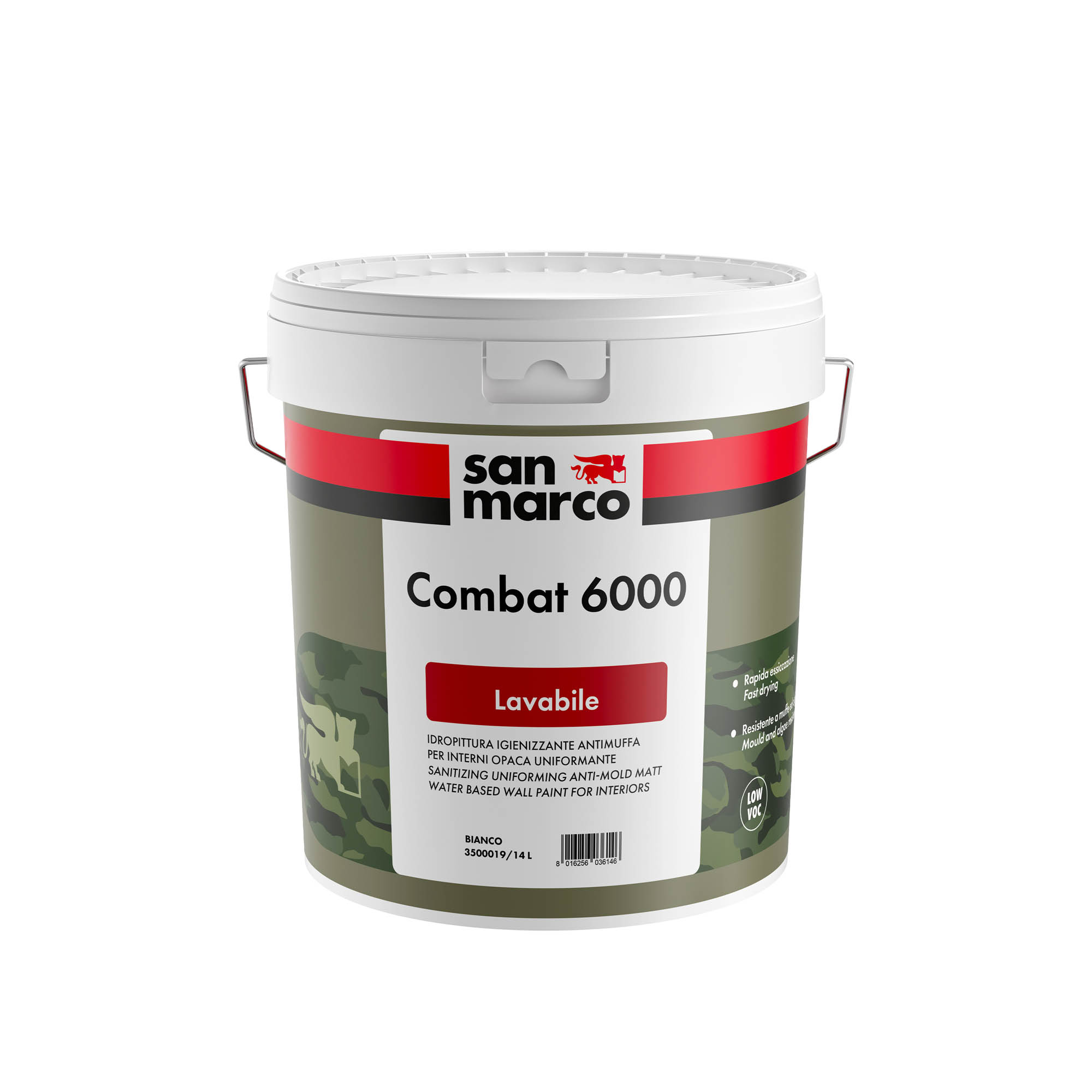COMBAT 6000 Pittura lavabile antimuffa per interni. Molto co