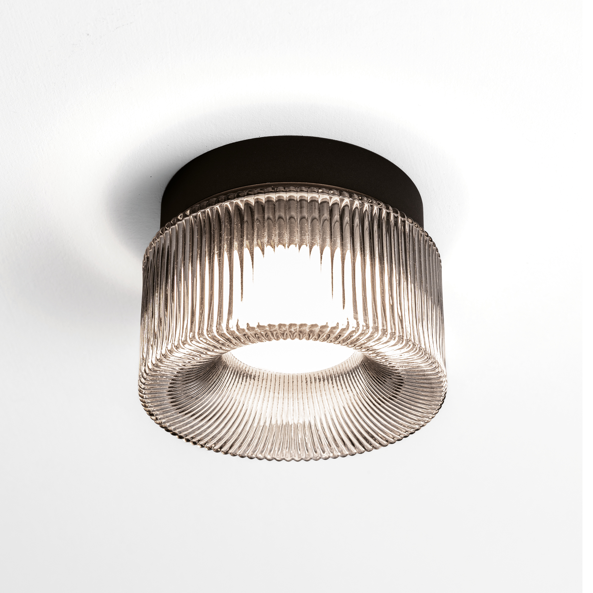 PILASTRO PLAFONIERA/APPLIQUE BASE ANTRACITE + VETRO GRIGIO FUME' 1X12W LED GX53