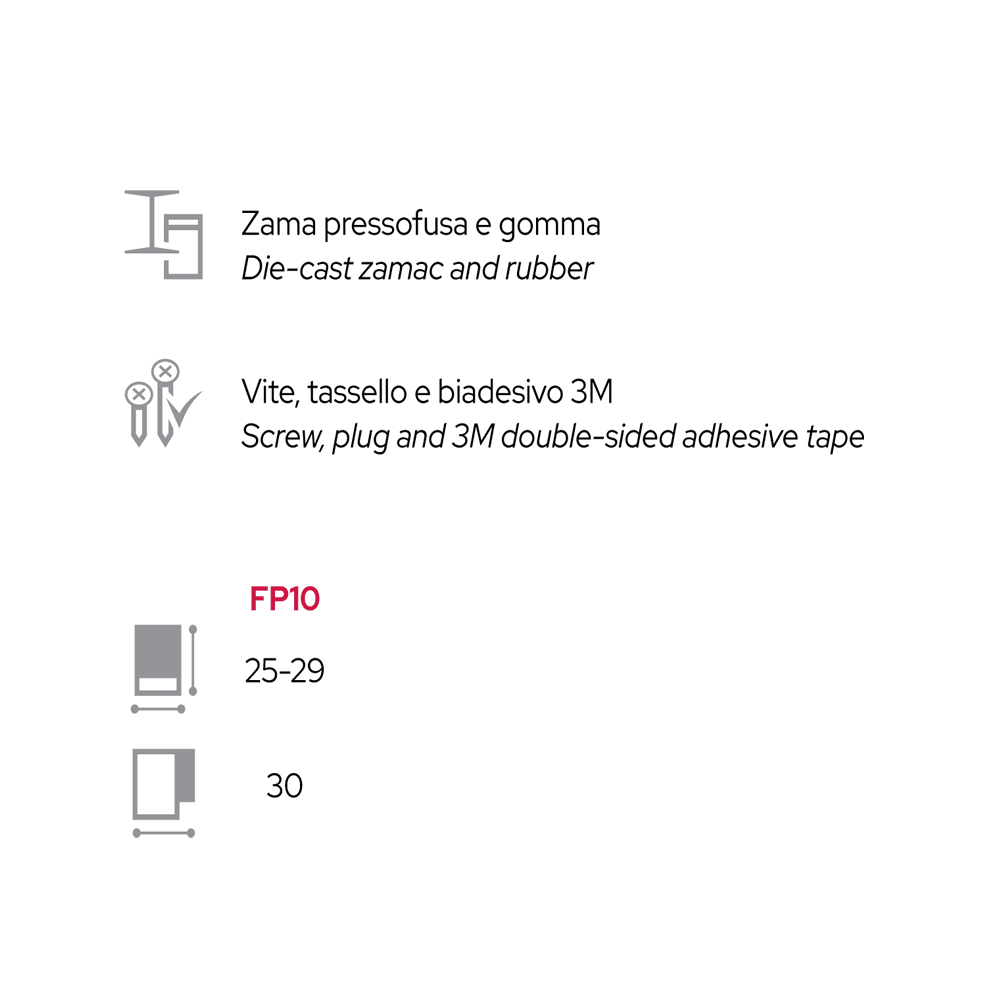 Fermaporte in zama - Nero Opaco