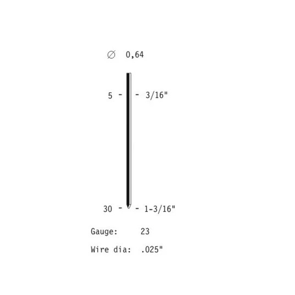 Spilli senza testa OMER modello Pins 6 (23GA)