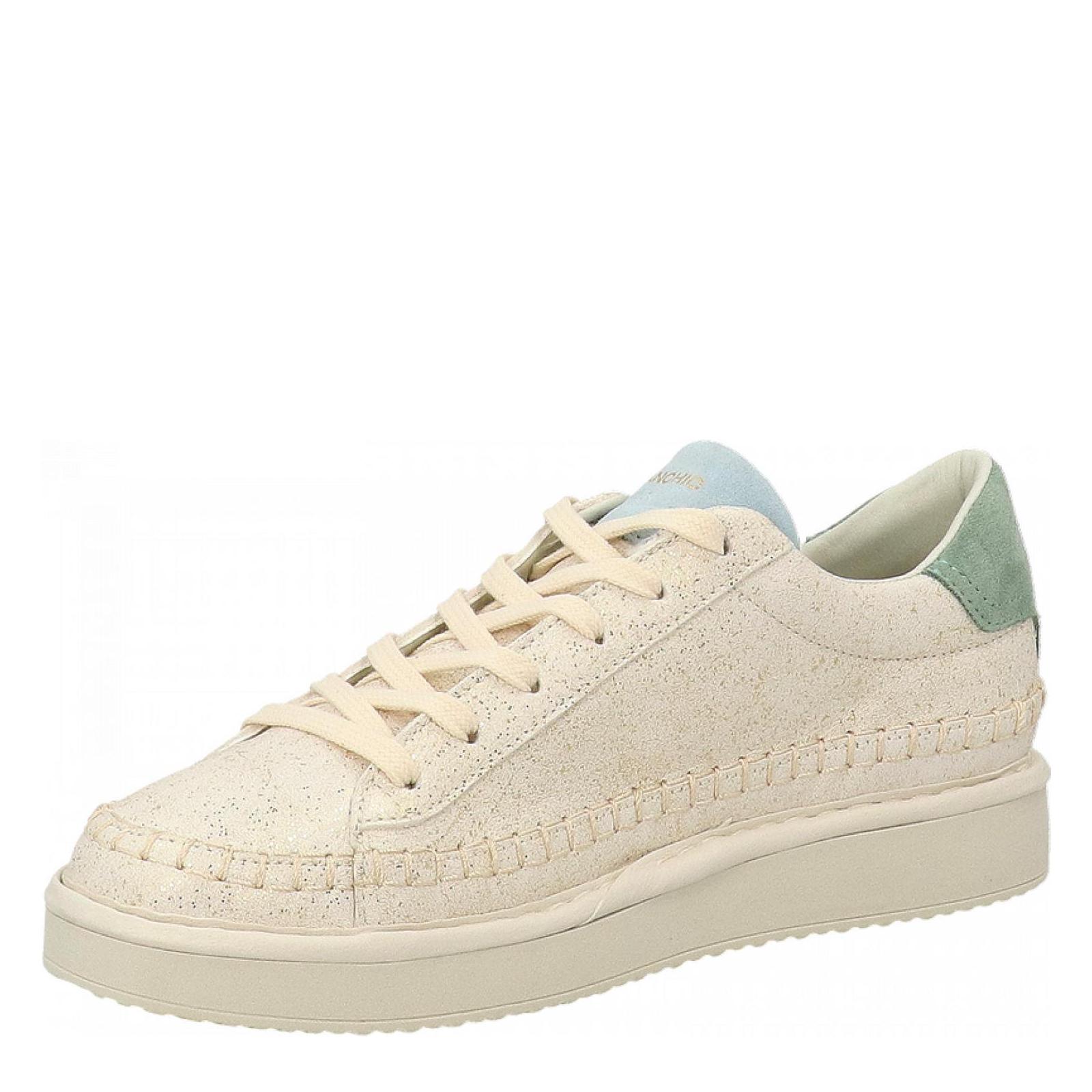 P01 LACE-UP SHOE CRACKLED ivory-iceberg-green-pearl-blue