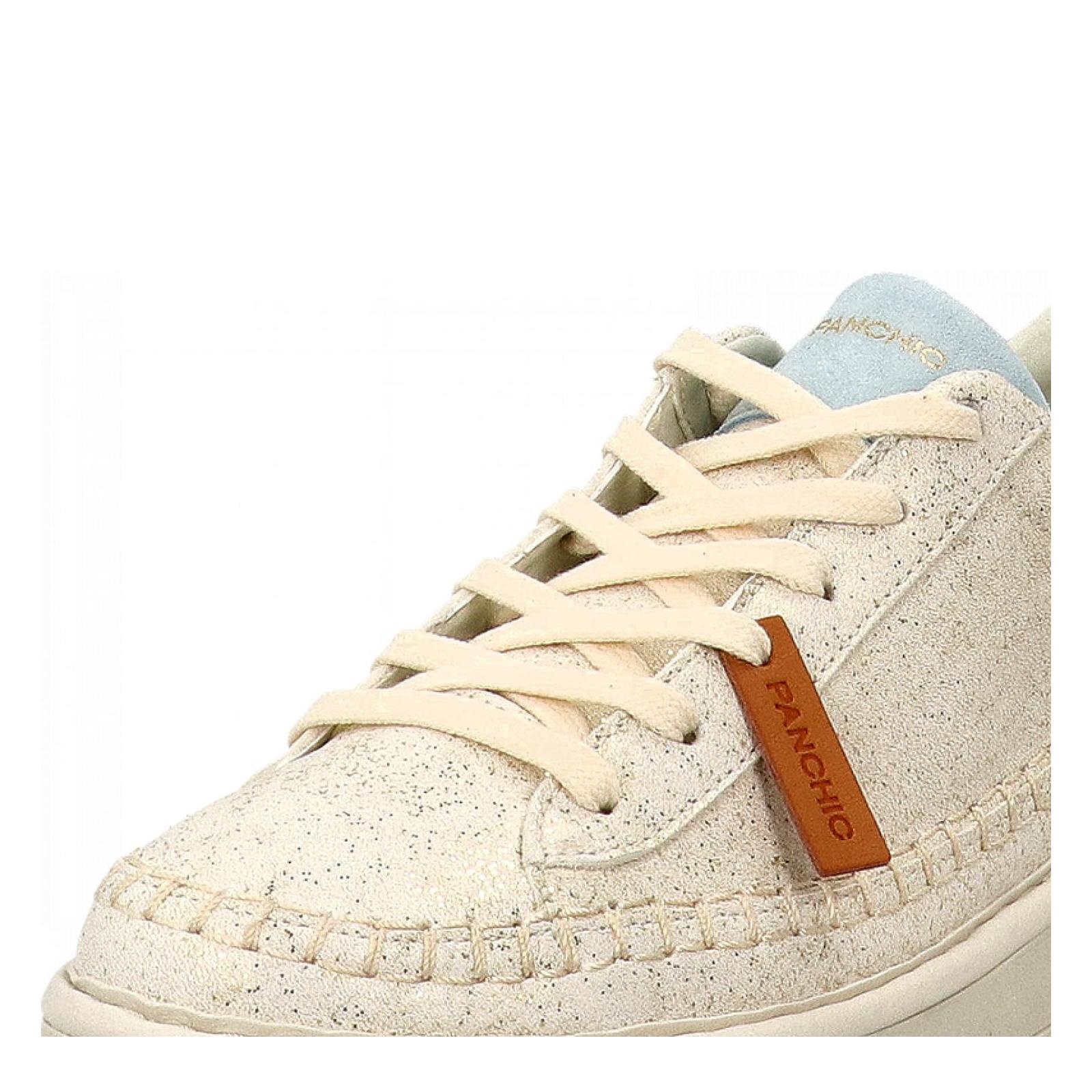 P01 LACE-UP SHOE CRACKLED ivory-iceberg-green-pearl-blue
