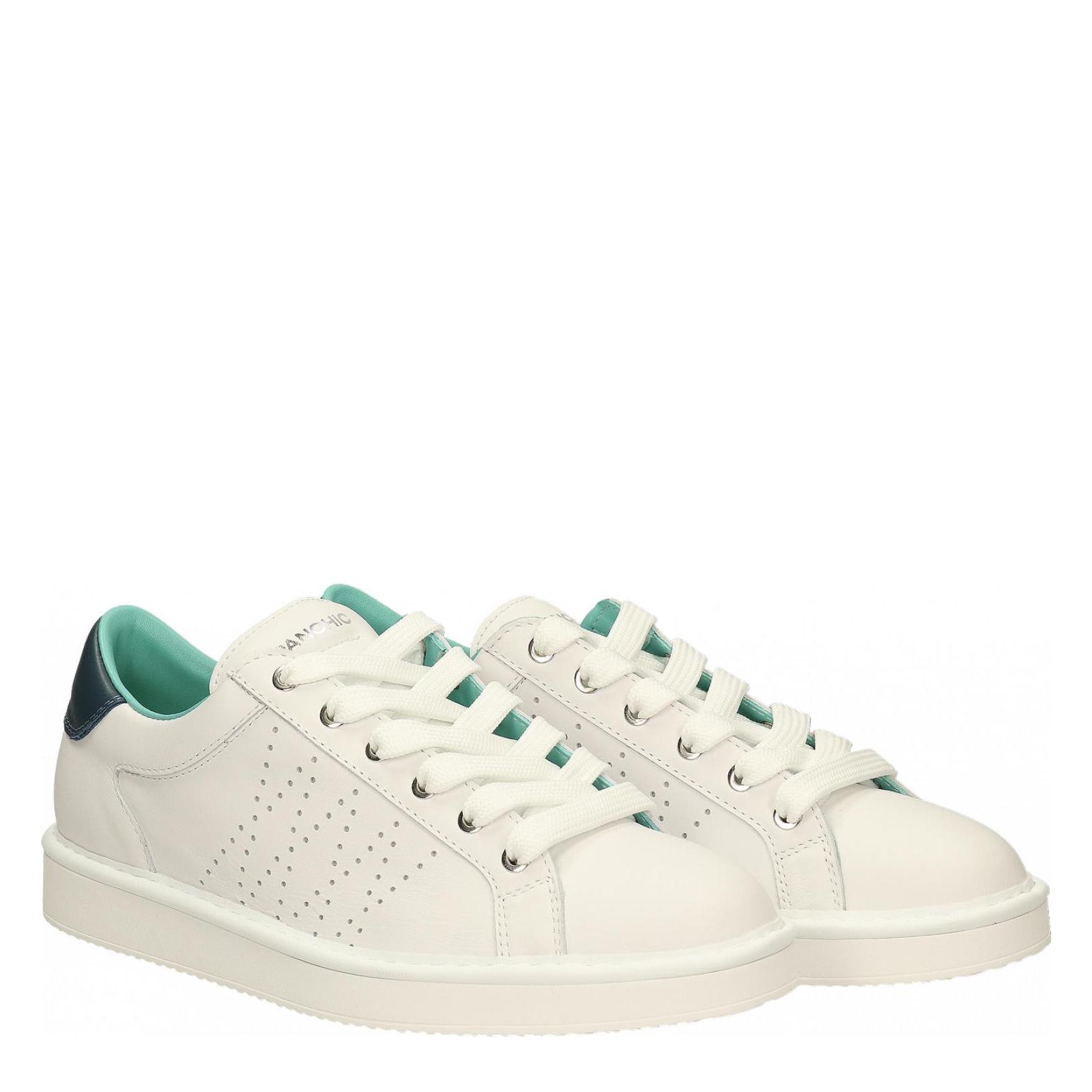 P01 LACE-UP SHOE LEATHER white-cosmic-blue