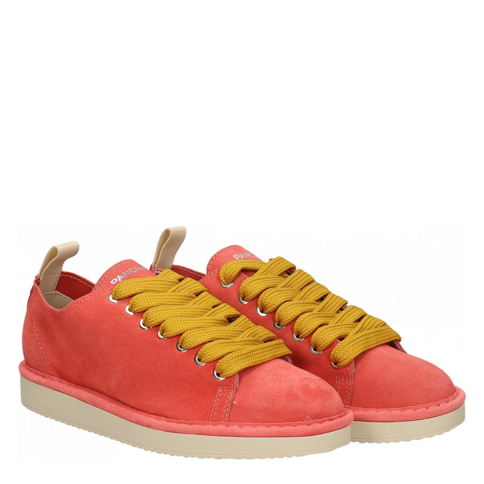 P01 LACE-UP SHOE SUEDE bubblegum-yellow