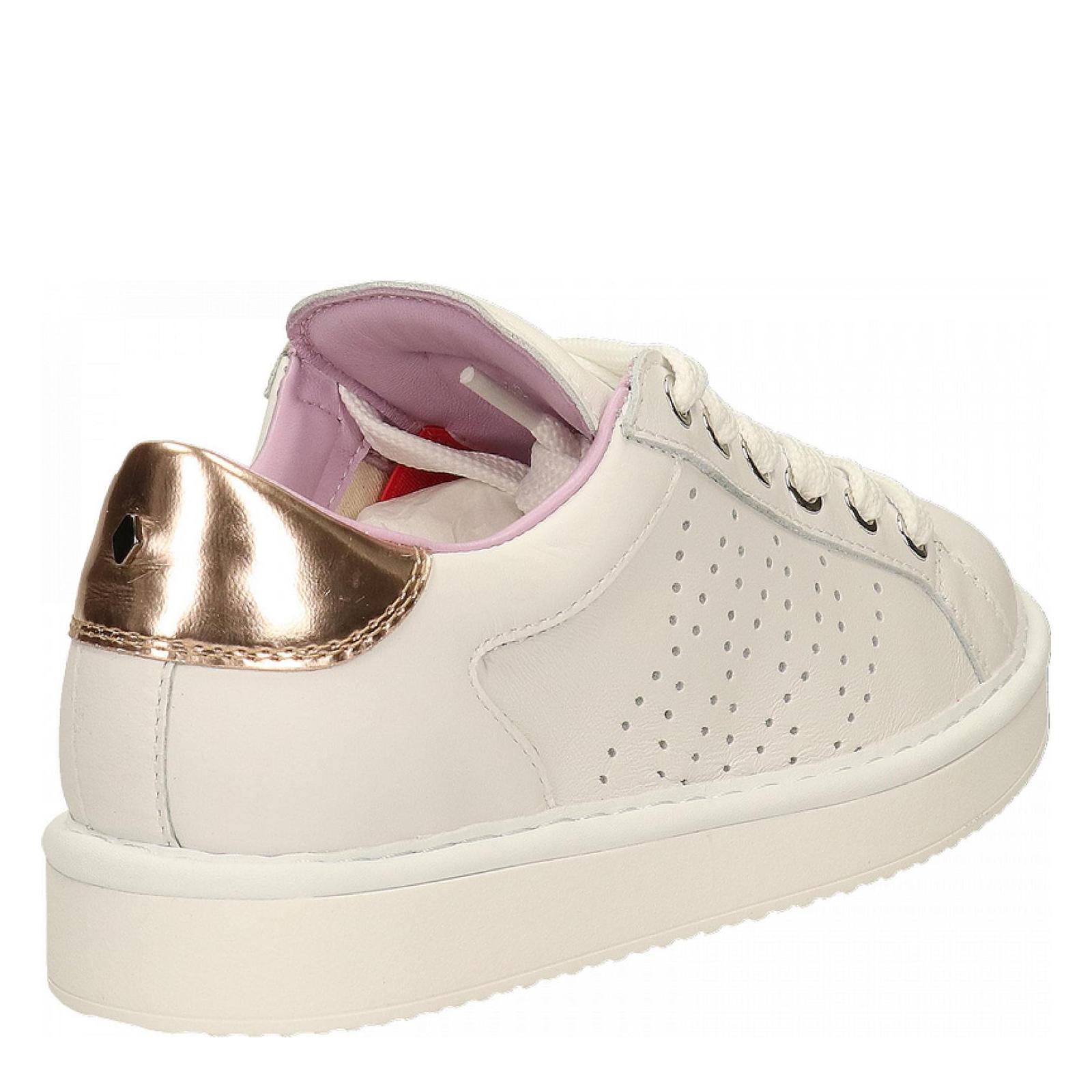P01 LACE-UP SHOE LEATHER white-rose-gold