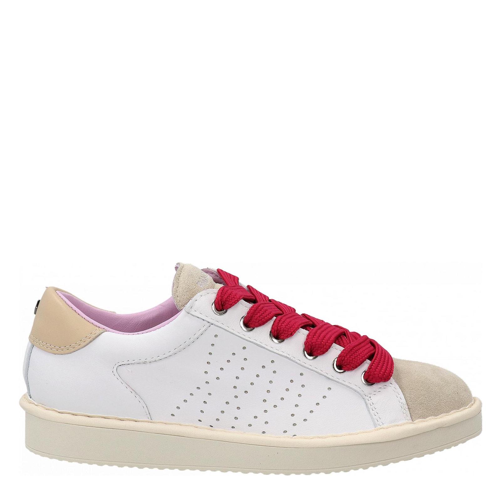 P01 LACE-UP SHOES LEATHER white-fog-fuchsia
