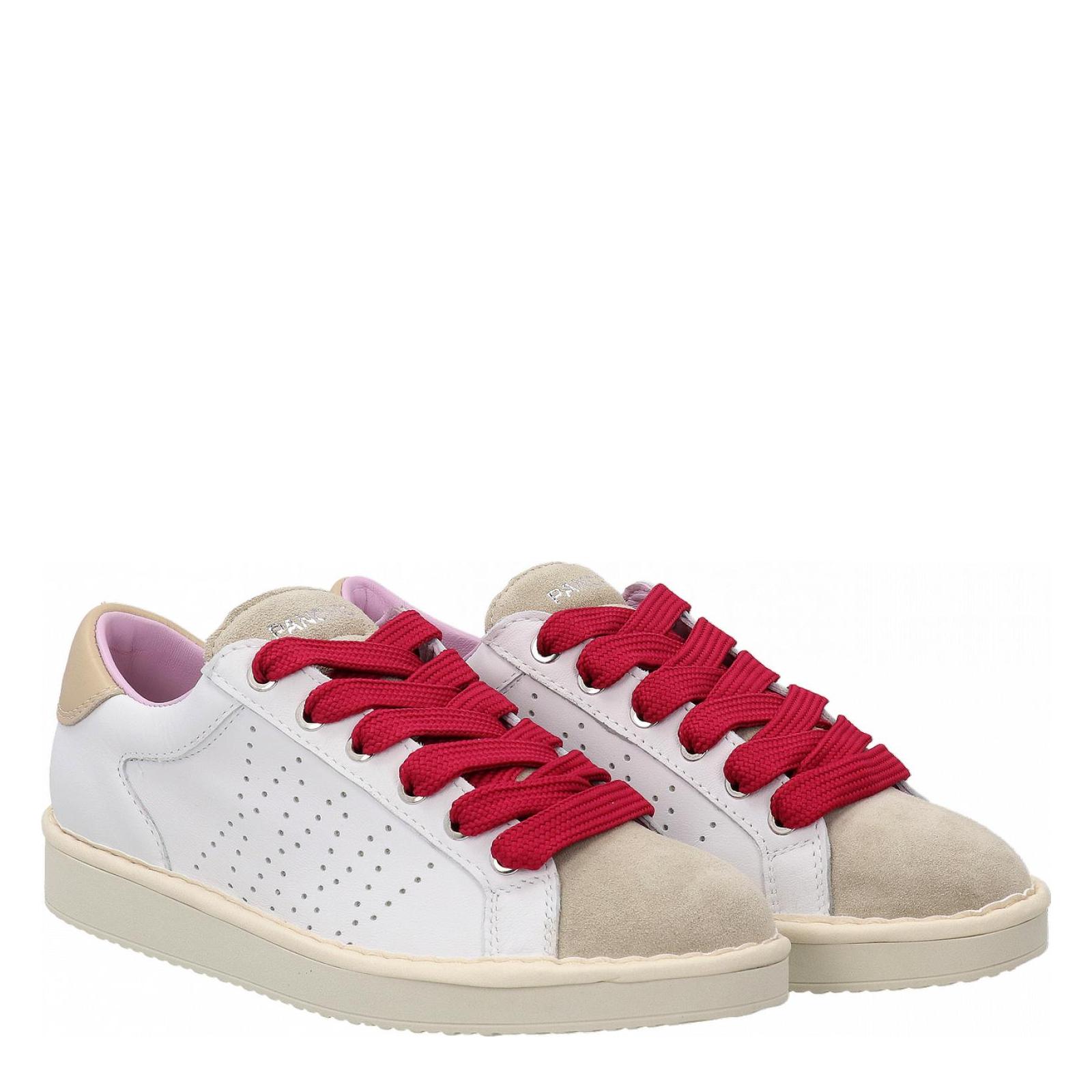 P01 LACE-UP SHOES LEATHER white-fog-fuchsia