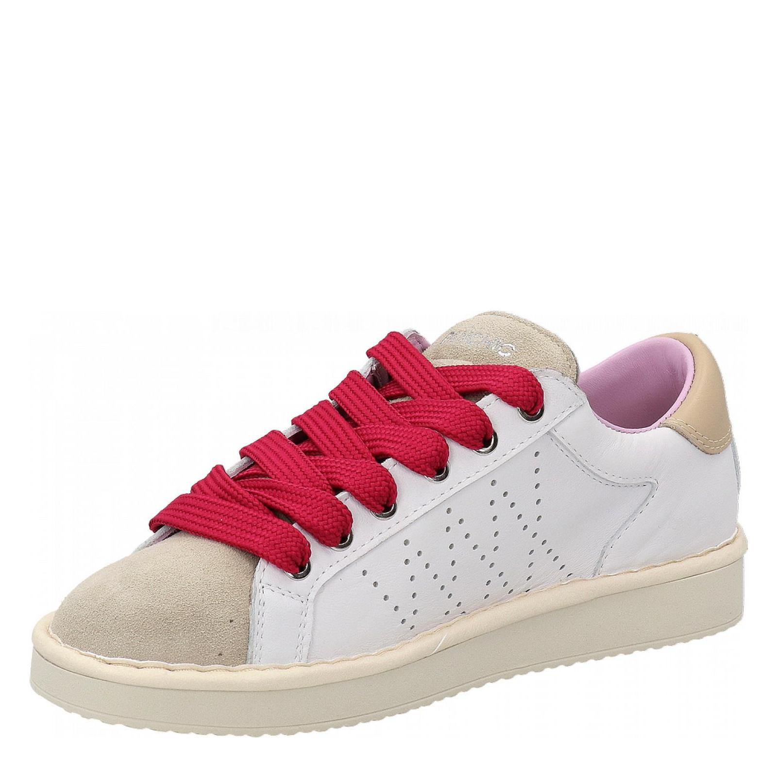 P01 LACE-UP SHOES LEATHER white-fog-fuchsia