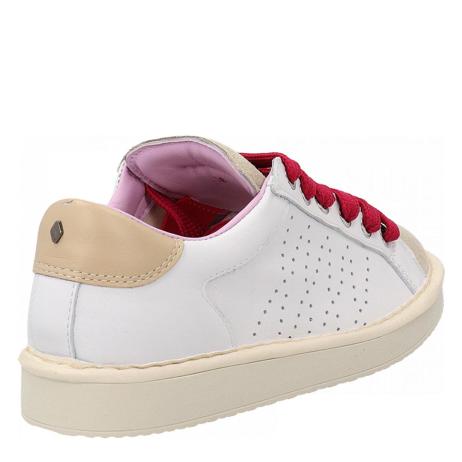 P01 LACE-UP SHOES LEATHER white-fog-fuchsia
