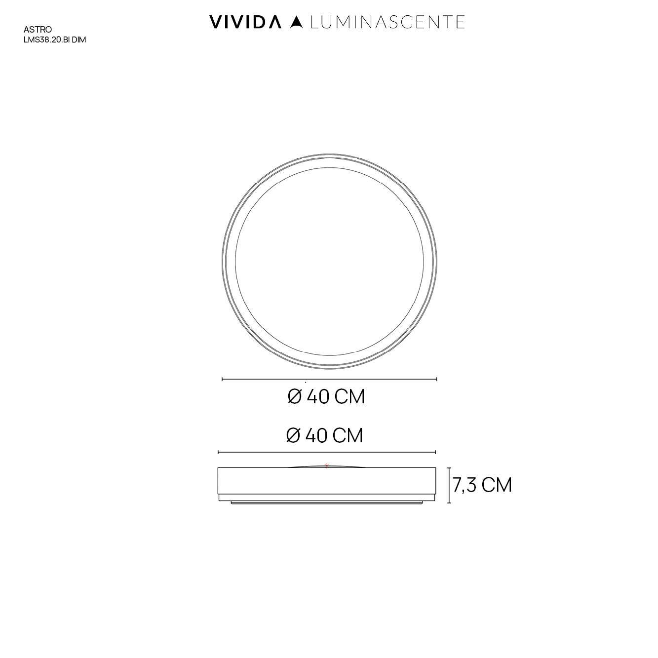 ASTRO PLAFONIERA BIANCO 30W 3000K-4000K-6500K DIMMERABILE