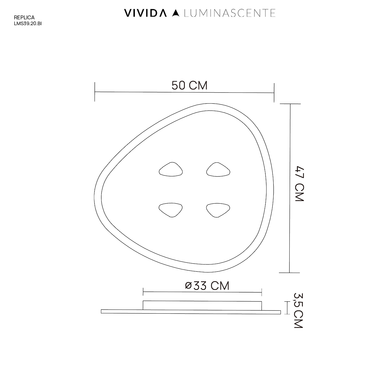REPLICA PLAFONIERA BIANCO 36W 3000K-4000K 