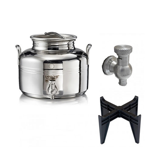 BIDONCINO IN ACCIAIO INOX SANSONE CON RUBINETTO E PIEDI IN PLASTICA- lt. 2- FF- pezzi 1