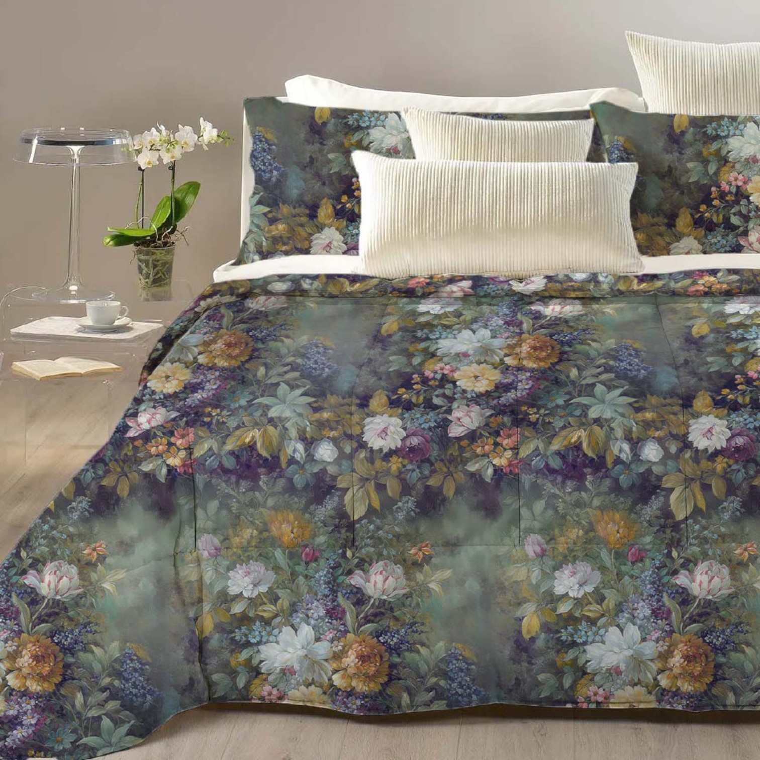 Trapunta matrimoniale Giardino Notturno