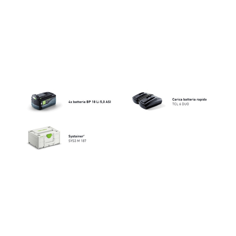 Set energia Festool SYS 18V 4x5.0/TCL 6 DUO